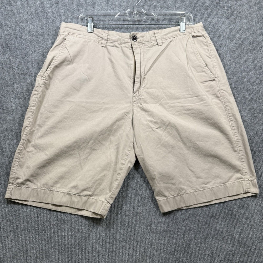 J.Crew Club Khaki Chino Shorts Men's 36W 11" Inseam Beige Casual Flat Front